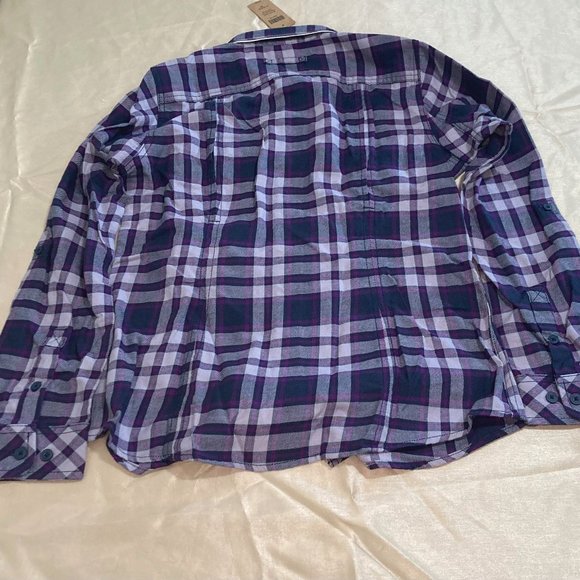 Women's Duluth Trading Company Small Flannel NWT Purple Plaid - Picture 2 of 9